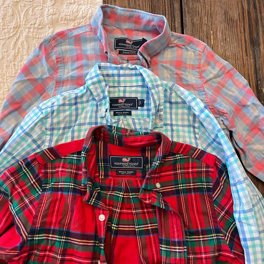 Vineyard Vines Boys Plaid Shirts - Red, Blue, Green